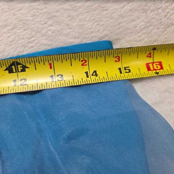 New M Farm Rio x Anthropologie Floral organza midi skirt in Blue Peony - Picture 8 of 9